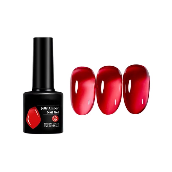 Jelly Amber Nail Gel Polish, UV LED Curing Required, Translucent Amber Shade for Professional Manicure and DIY Nail Art at Home