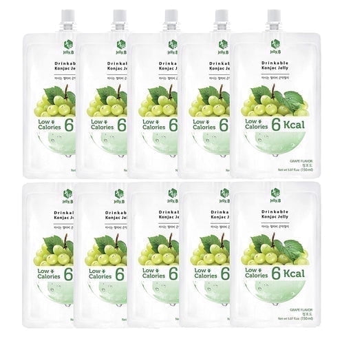 Jelly.B Drinkable Konjac Jelly, Grape Flavor, 10 Count