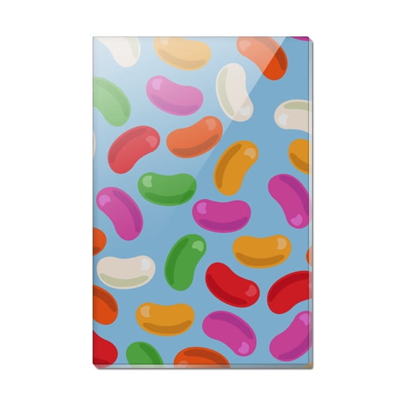 Jelly Bean Candy Pattern Rectangle Acrylic Fridge Refrigerator Magnet
