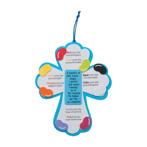 Jelly Bean Prayer Cross Craft Kit - Craft Kits - 12 Pieces