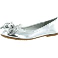 thumbnail image 1 of Jelly Beans Girls Eta Round Toe Ballet Ballerina Flat Sequined Bow Accent, 1 of 4