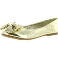 thumbnail image 1 of Jelly Beans Girls Eta Round Toe Ballet Ballerina Flat Sequined Bow Accent, 1 of 4