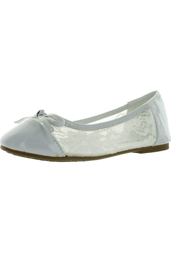 POSS Kid's Big Girl Fashion Mesh Bow Ballet Flat Shoes