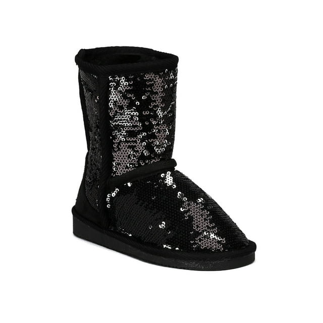 Jelly Beans Sam Sequin Round Toe Furry Inner Lining Boot (Toddler/ Little Girl/ Big Girl)