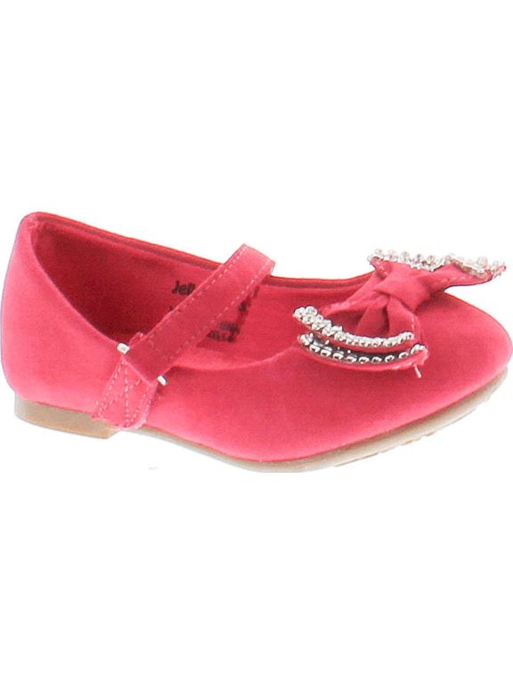 YOYOMA Toddlers Little Girls Glitter Bow Ballerina Falt Shoes
