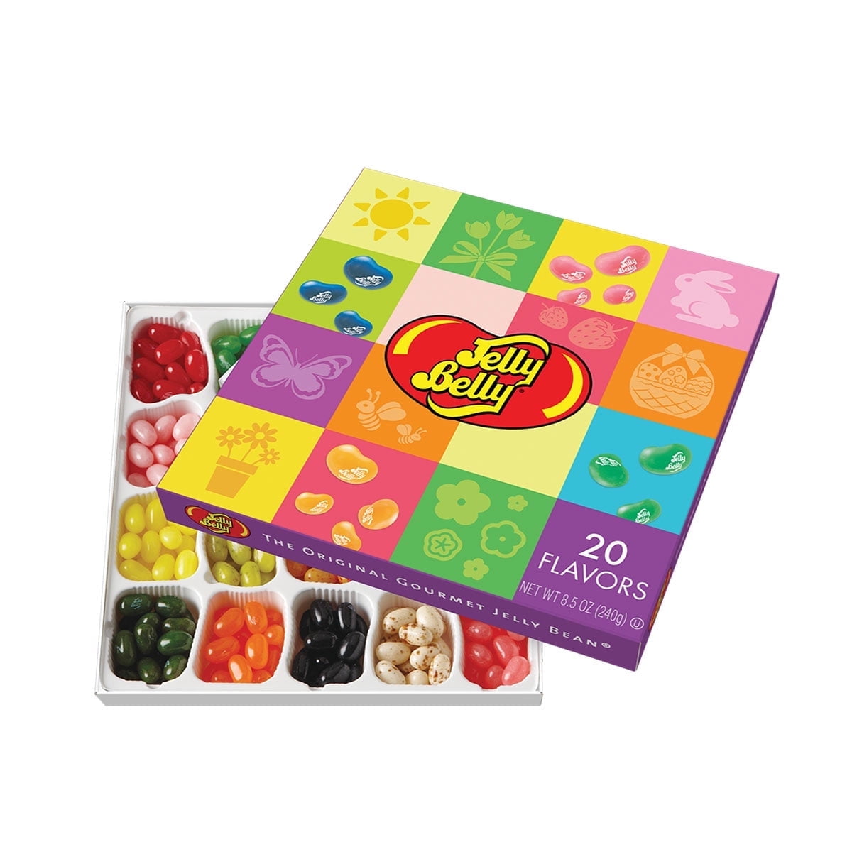 Walmart discount codes: Jelly Belly Jelly Bean Gift Box, 20-Flavor Spring 8.5 oz, Vegetarian, Gluten-Free, Ideal for Easter