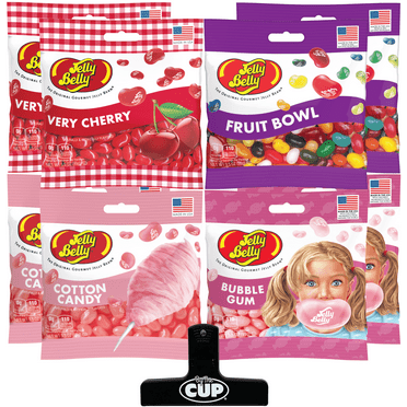 Jelly Belly 3.5 ounce Variety Pack of 8, Sweet Flavors Mix, with By The Cup Bag Clip