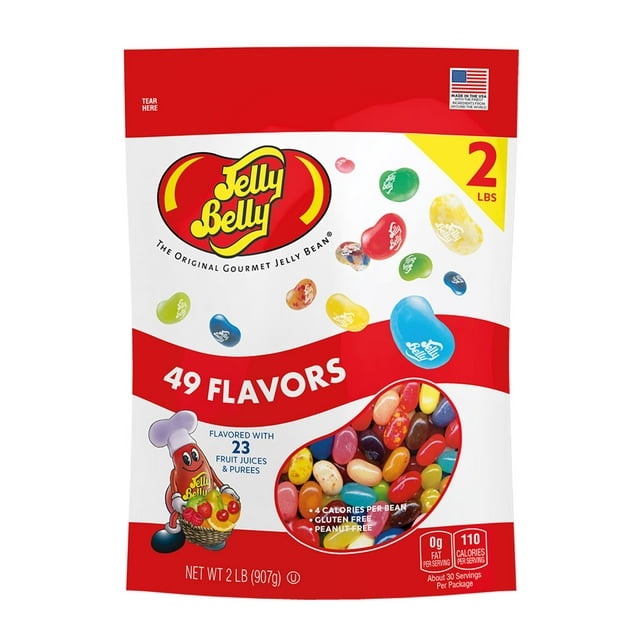 Jelly Belly 49 Assorted Flavors Jelly Beans Bag - 2 Pounds (32 Ounces)