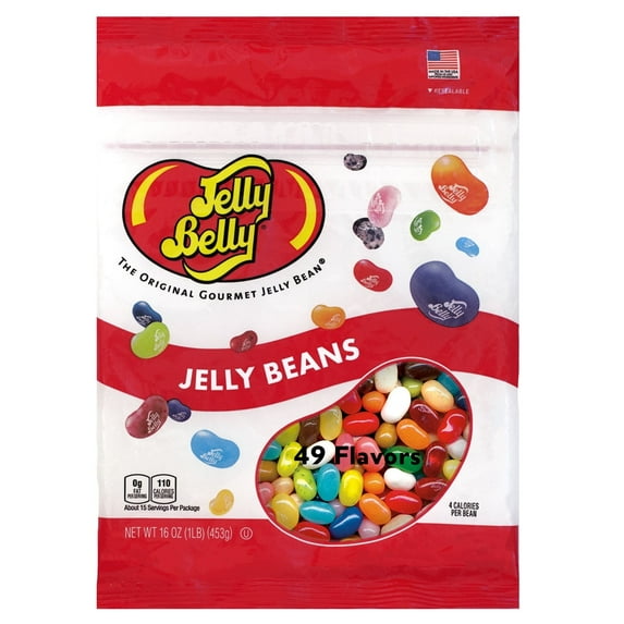 Jelly Belly 49-Assorted Jelly Beans - 1 Pound (16 Ounces) Resealable Bag - Straight from the Source