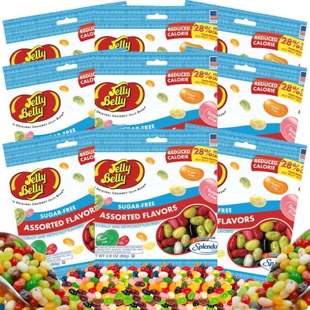 Jelly Belly Assorted Sugar Free Jelly Beans - Sugar Free Candy (Assorted Flavors, 9 Bags)