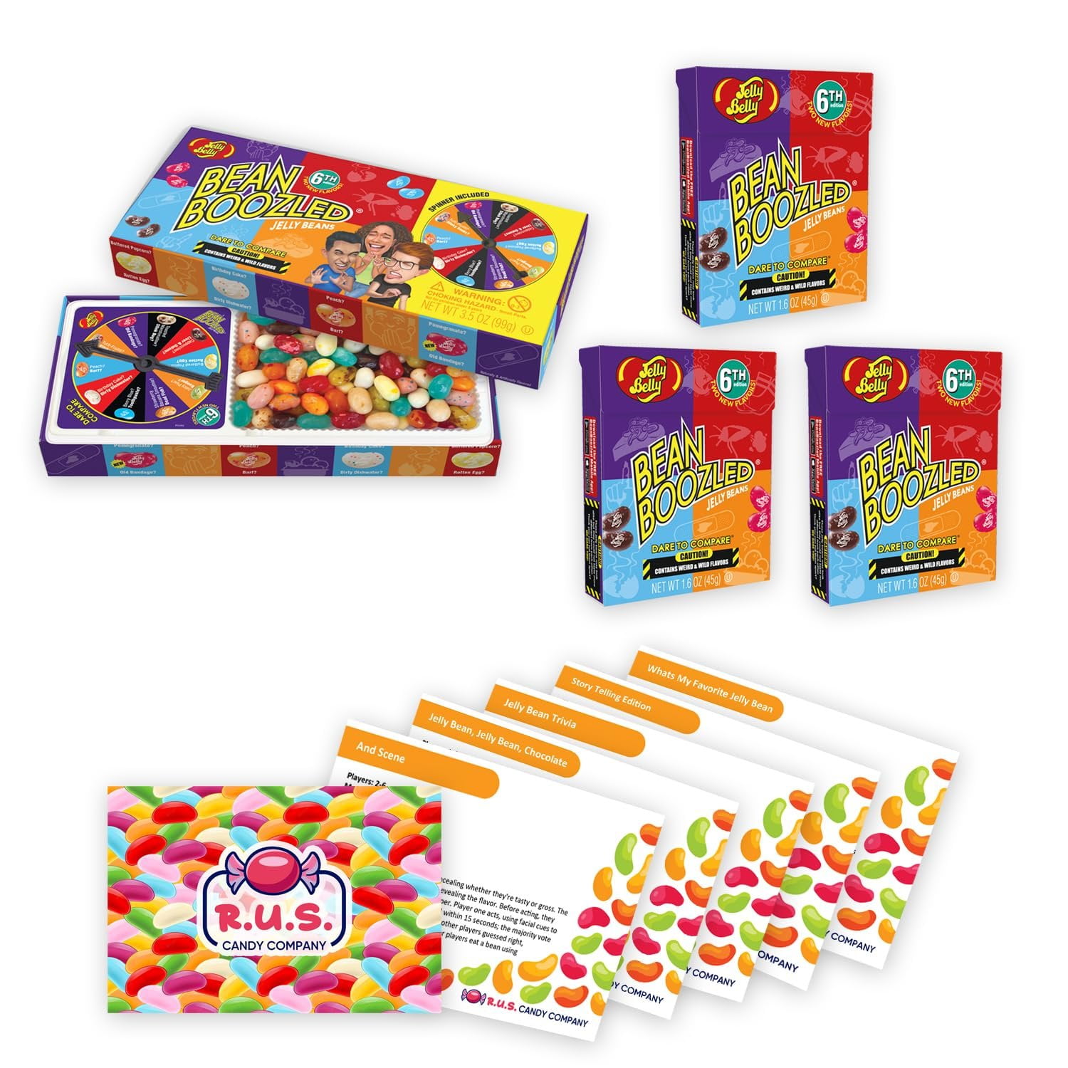 Jelly Belly Bean Boozled NEW EDITION + 3 Beanboozled Jelly Bean Refills