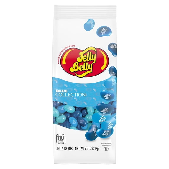 Jelly Belly Blue Collor Collection Assorted Jelly Beans – 7.5 oz Bag - Genuine, Official, Straight from the Source - Graduation Candy Colors