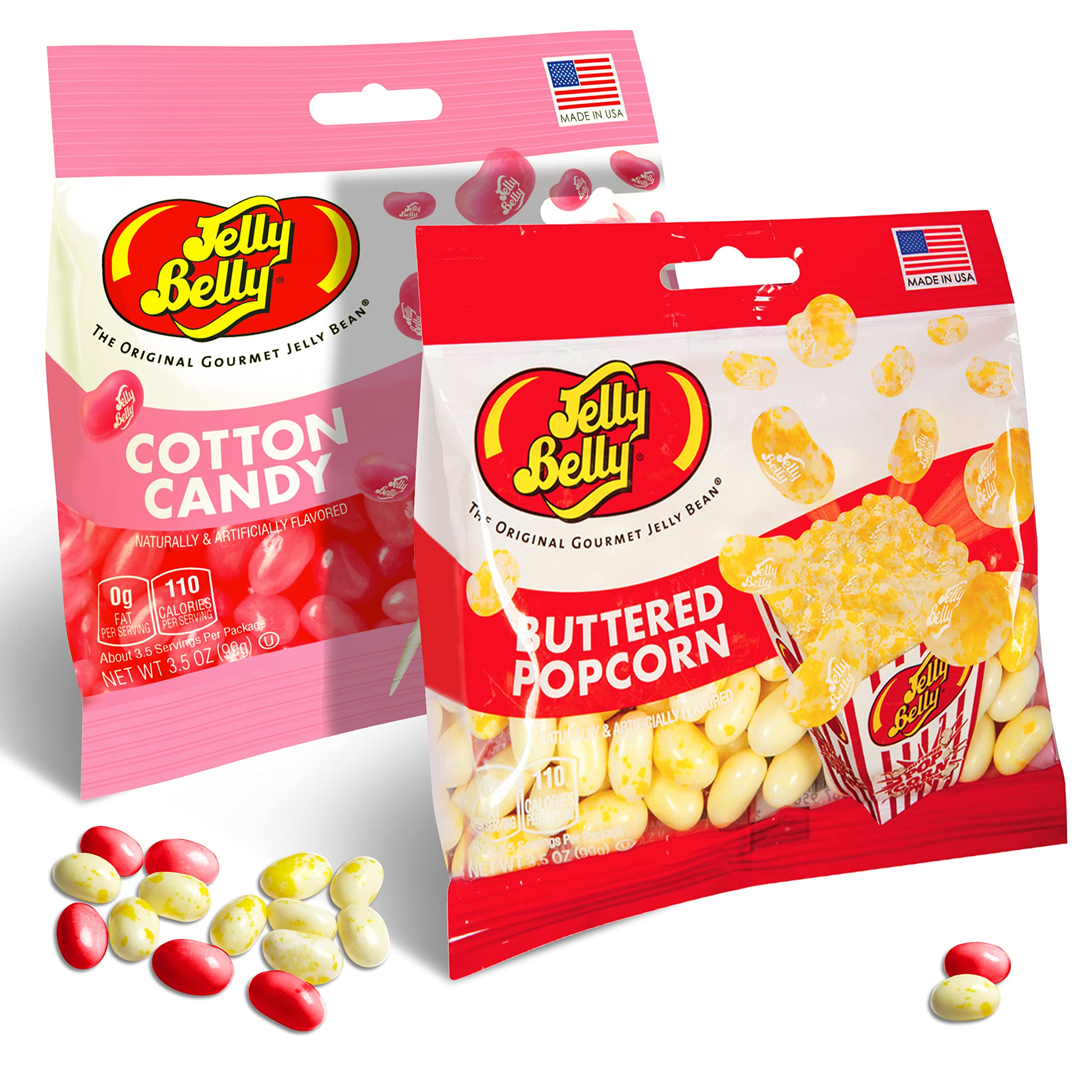 Jelly Belly Buttered Popcorn Jelly Beans and Pink Cotton Candy Jelly