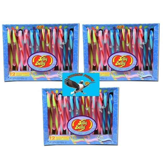 Jelly Belly Candy Canes 36 Cnt Total Watermelon Tutti Fruitti Blueberry Christmas Holiday
