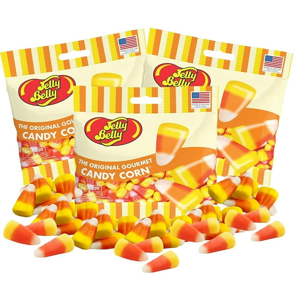 Jelly Belly Candy Corn Jelly Beans, Halloween Party Candy, Pack of 3, 3 Ounces per Bag