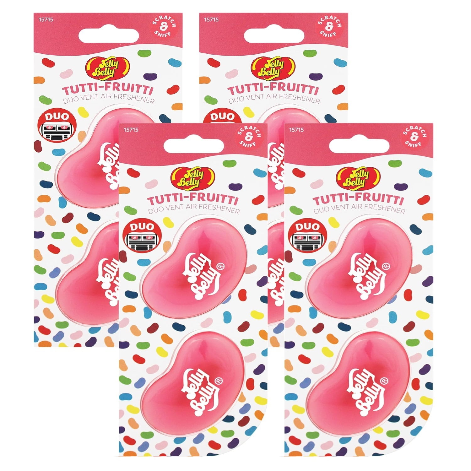 Jelly Belly Car Vent Air Freshener Pack w/2 Vent Clips, TuttiFruitti
