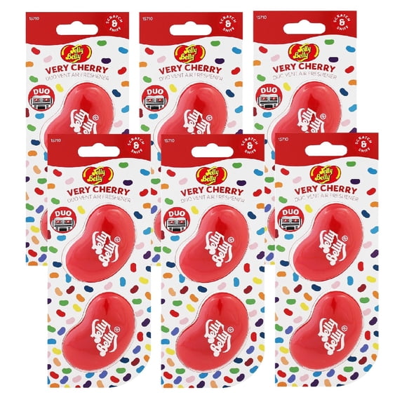 Jelly Belly Car Vent Air Freshener Pack w/2 Vent Clips, Very Cherry, 6 Packs