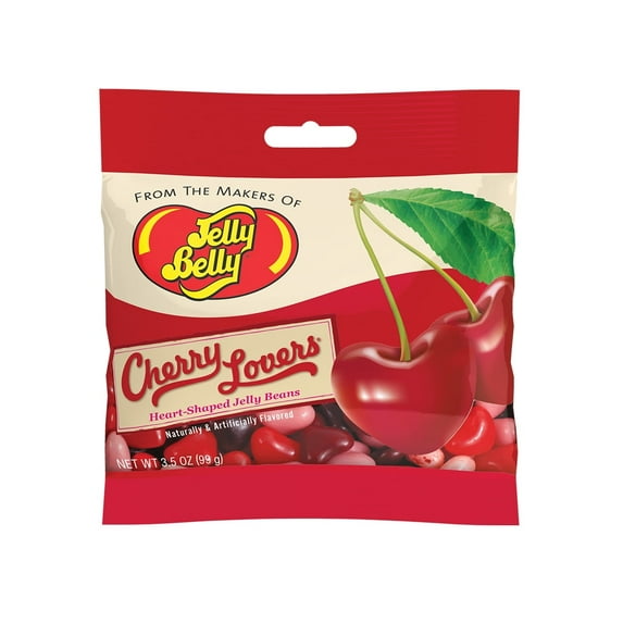 Jelly Belly Cherry Lovers Heart-Shaped Jelly Beans - 3.5 oz Grab & Go® Bag - Valentine's Day Candy