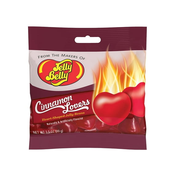Jelly Belly Cinnamon Lovers Heart-Shaped Jelly Beans - 3.5 oz Grab & Go® Bag - Valentine's Day Candy