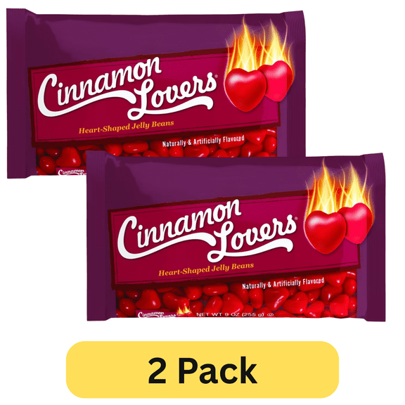Jelly Belly Cinnamon Lovers Heart Shaped Jelly Beans, 9 oz, Pack of 2