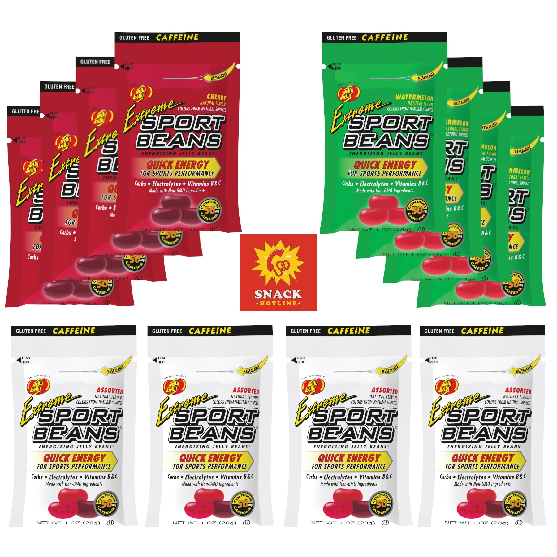 Jelly Belly Extreme Sports STF9 Jelly Beans with Caffeine Packs of 3