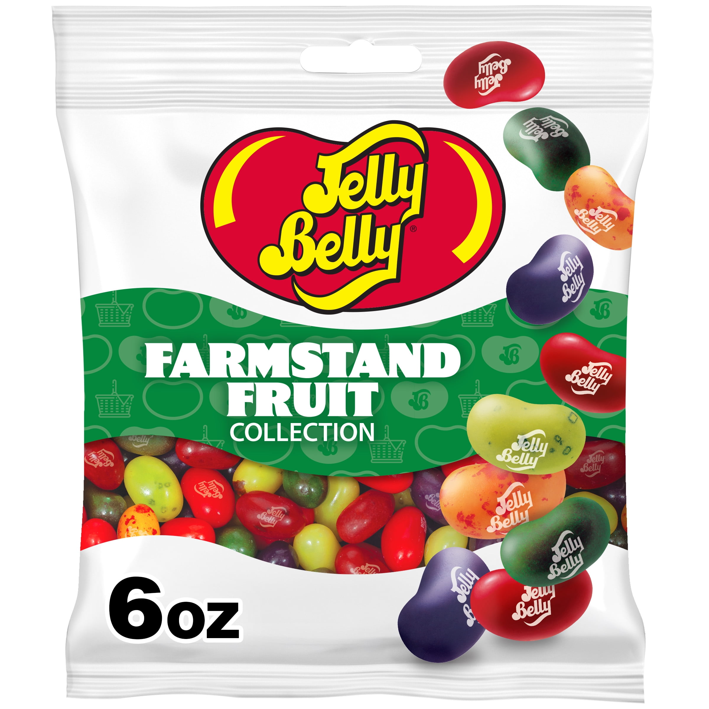 Jelly Belly Farmstand Fruit Jelly Bean Collection - 6 oz Peg Bag, 12-Count Case - Genuine, Official, Straight from the Source