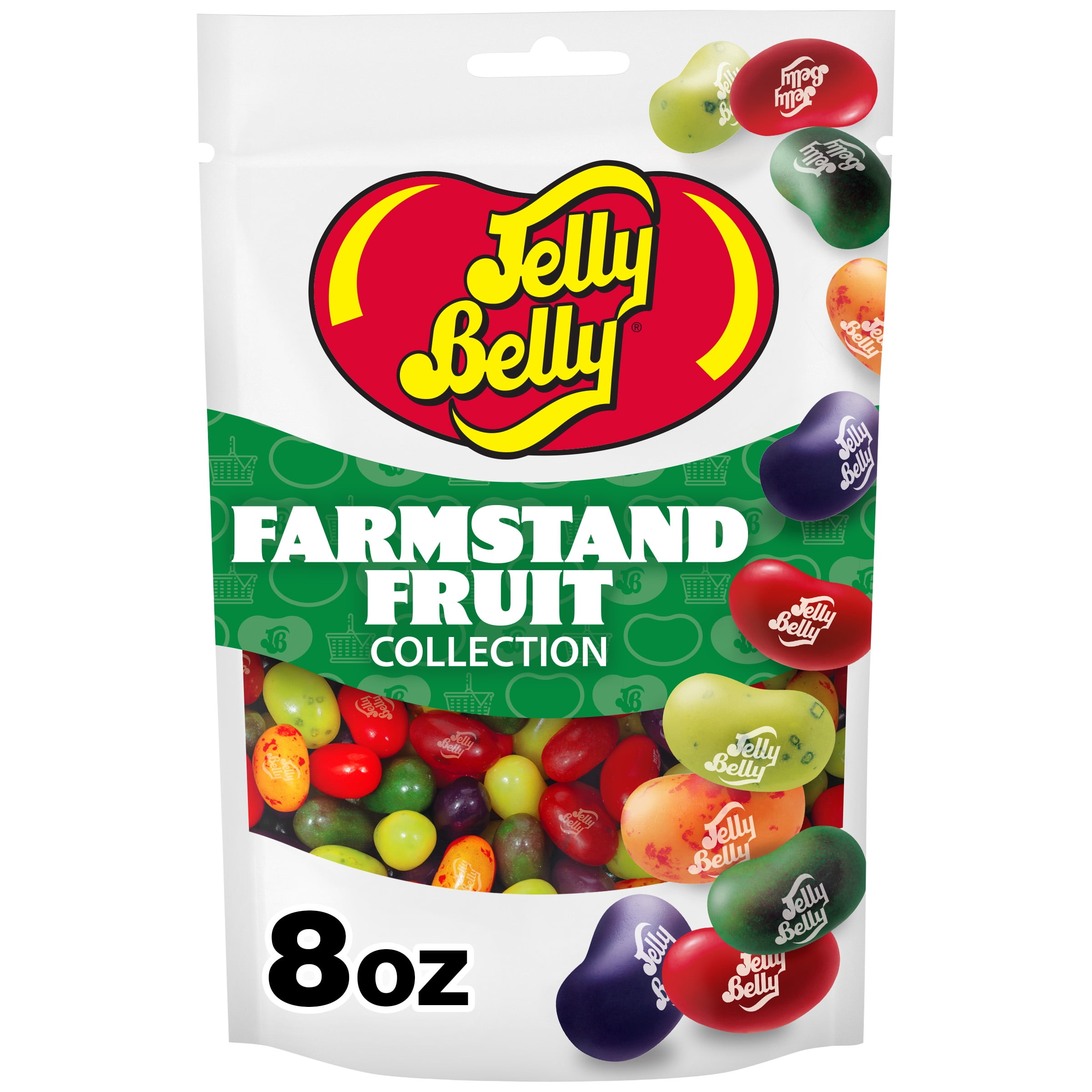 Jelly Belly Farmstand Fruit Jelly Bean Collection - 8 oz Pouch Bag, 10-Count Case - Genuine, Official, Straight from the Source