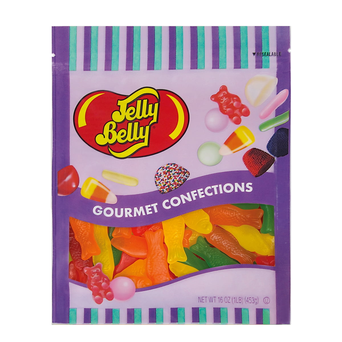 Jelly Belly Fish Chewy Candy 1 Pound (16 Ounces), Fruit Flavor Gummi