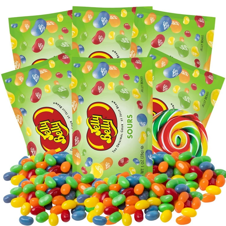Jelly Belly Fruit Flavored Sour Jelly Bean Assortment, Individual Packets  of Chewy Fruity Candies, Party Favors and Goodie Bag Fillers, Pack of 6, 1  Ounce 