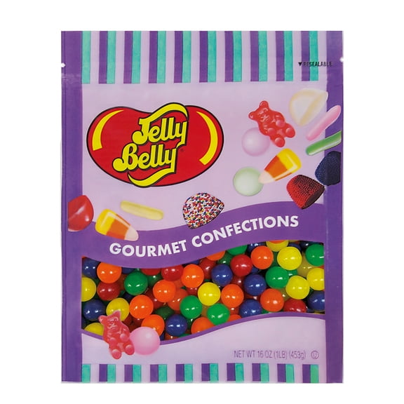 Jelly Belly Fruit Sours - 1 Pound (16 Ounces), 5 Tart Fruit Flavors, Chewy Candy, Resealable Bag