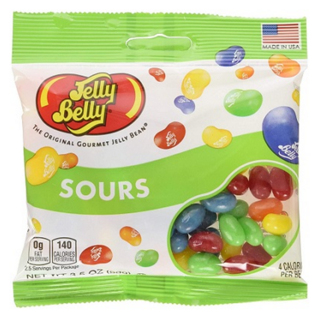 Jelly Belly Gourmet SOURS 3.5 Oz. Grab & Go Bags 12 Case Count