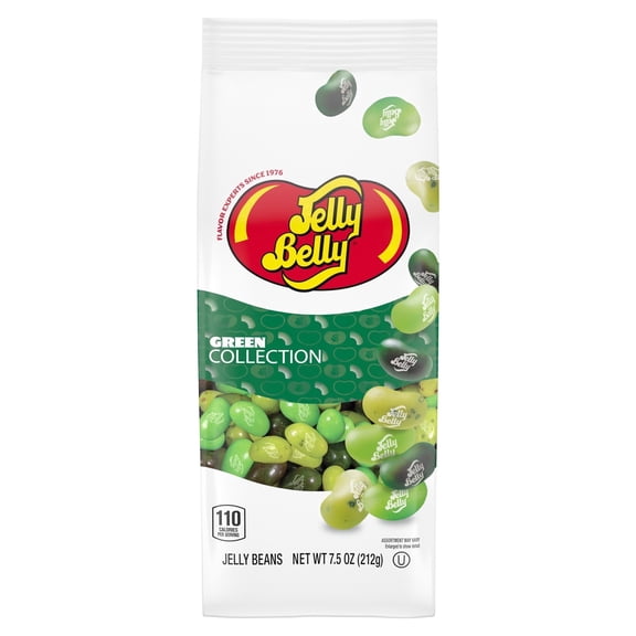 Jelly Belly Green Color Collection Assorted Jelly Beans – 7.5 oz Bag - Genuine, Official, Straight from the Source - Graduation Candy Colors