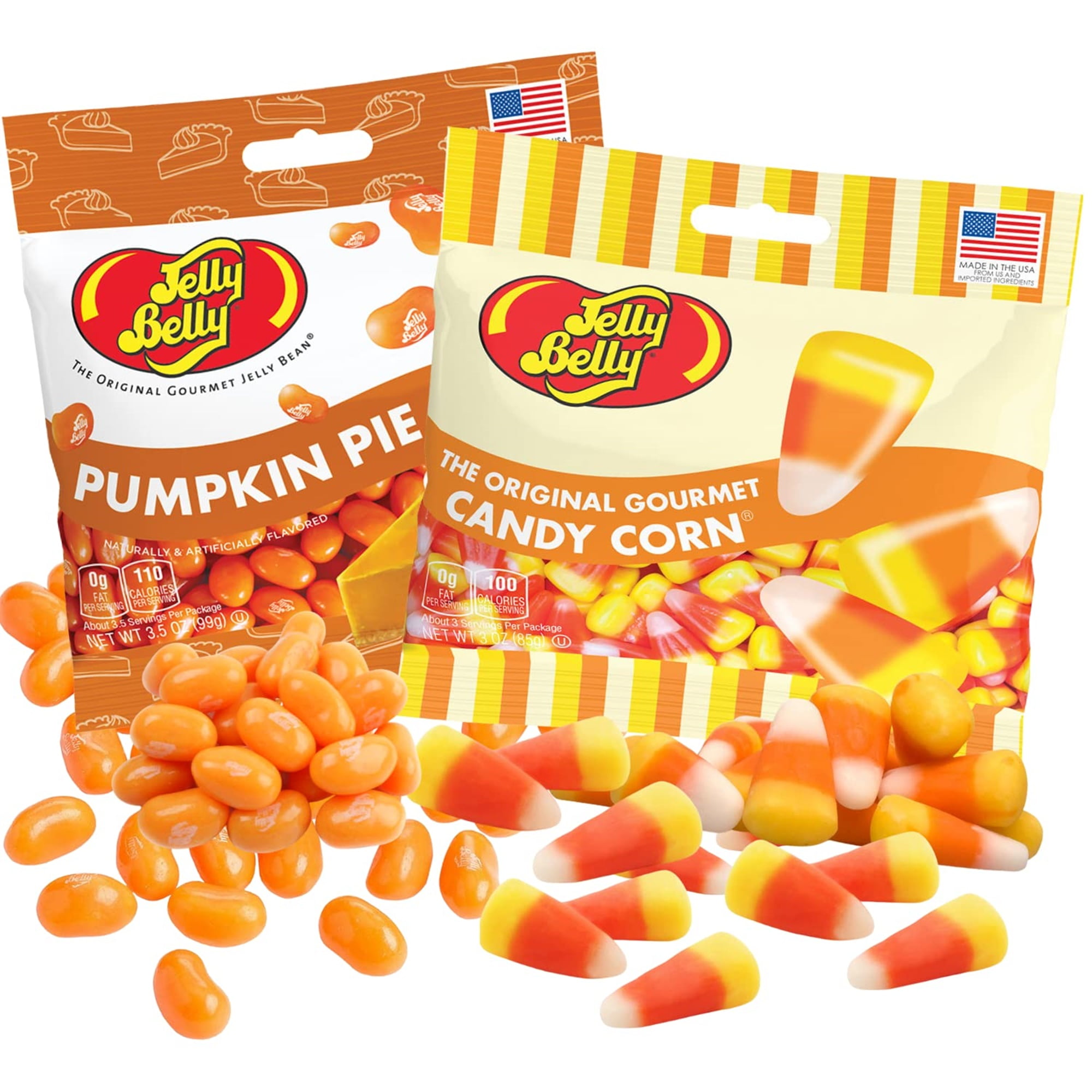 Jelly Belly Halloween Candy Assortment, Candy Corn and Pumpkin Pie Jelly  Beans, Pack of 2, 3.5 Ounces Each 