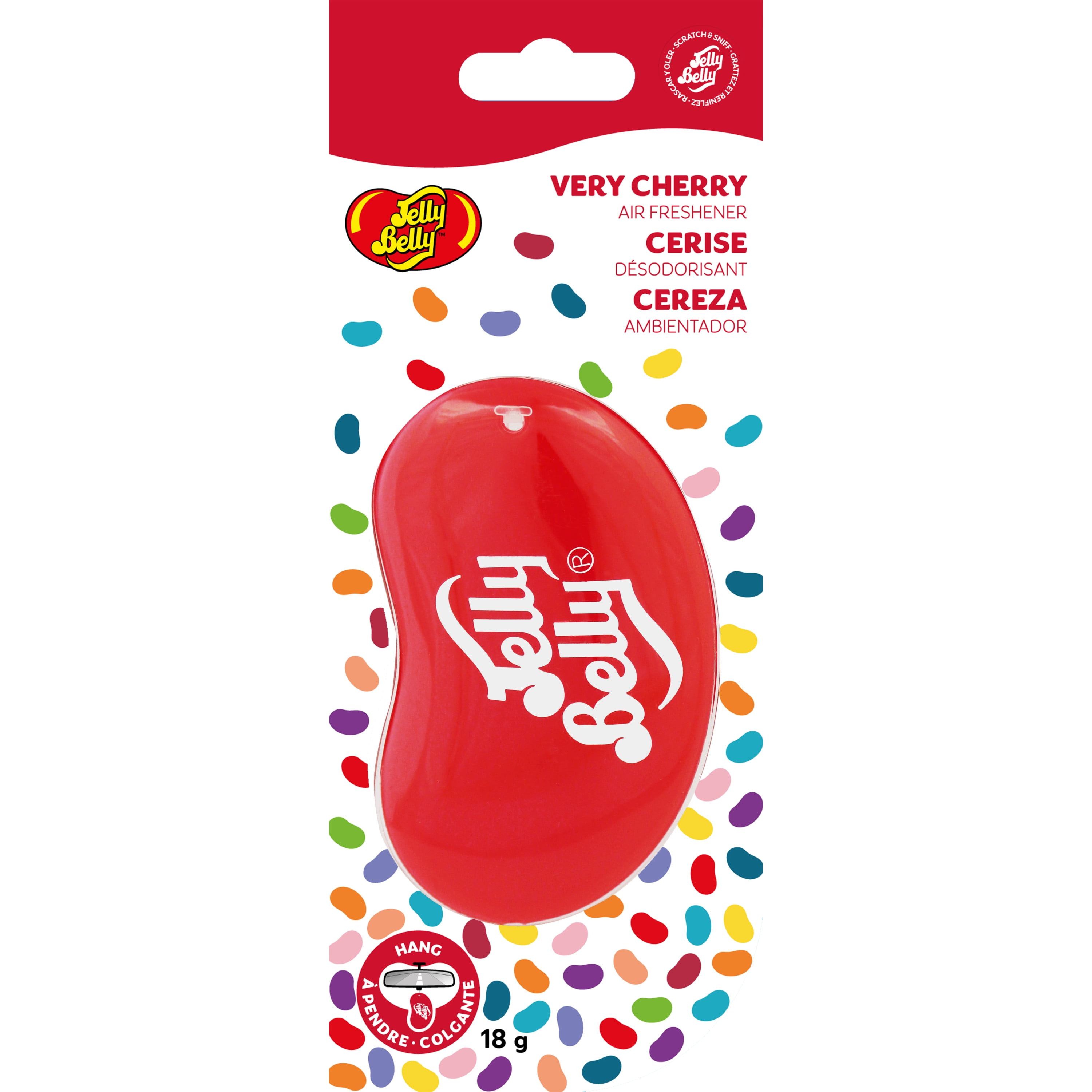 Jelly Belly Hanging Gel Car Air Freshener (Very Cherry Scent, 1 Pack