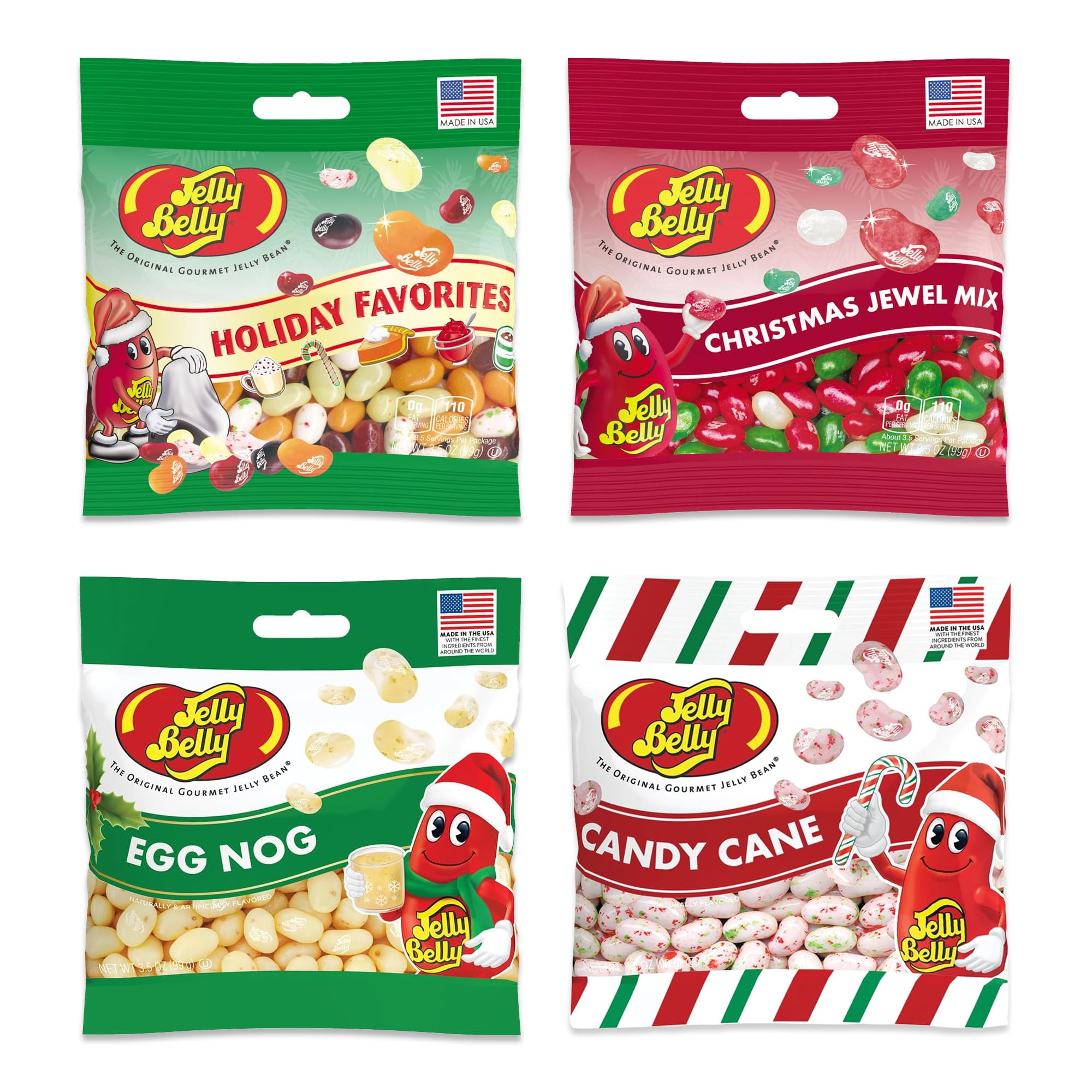Jelly Belly Holiday Favorites Christmas Jelly Beans Variety Pack of 4 ...