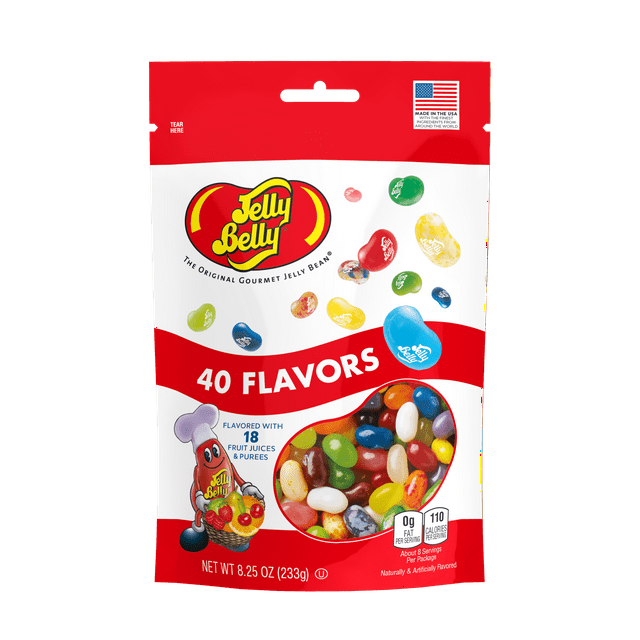 Jelly Belly Jelly Beans Candy, 40 Assorted Flavors, 8.25 oz Bag
