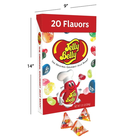 Jelly Belly Jelly Beans Jumbo Box - 20 Assorted Flavors, Approx. 75 Small Bags, 1.31 Pounds of Candy