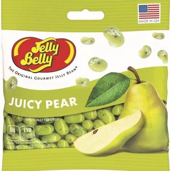 Jelly Belly Juicy Pear - 12 PACK - 3.5oz Bags - FREE SHIPPING