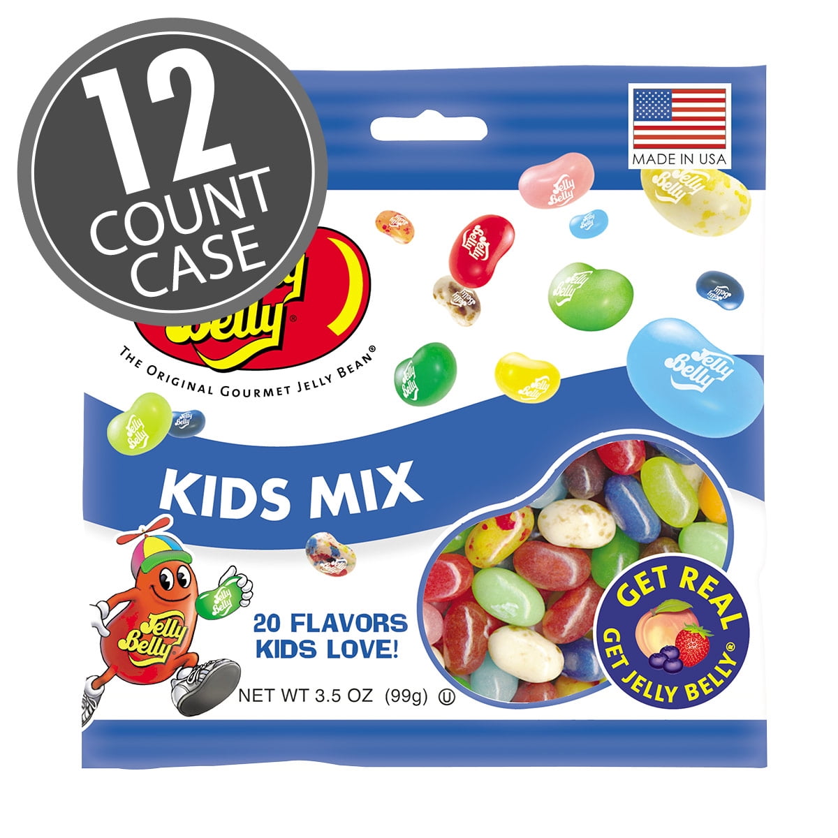 Jelly Belly Kids Mix 20 Flavor Jelly Beans - 3.5 oz Bags (12 Pack)