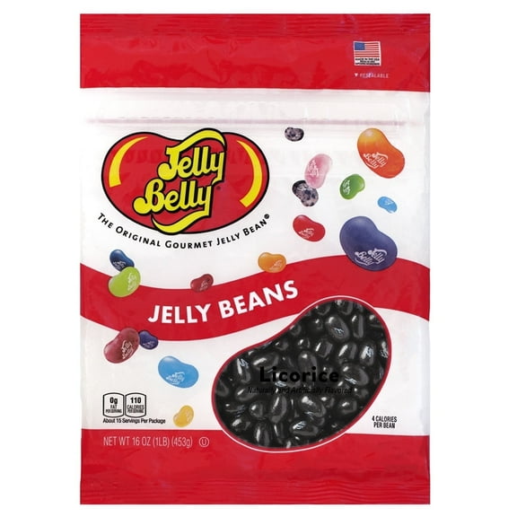 Jelly Belly Licorice Jelly Beans - 1 Pound (16 Ounces) Resealable Bag - Straight from the Source