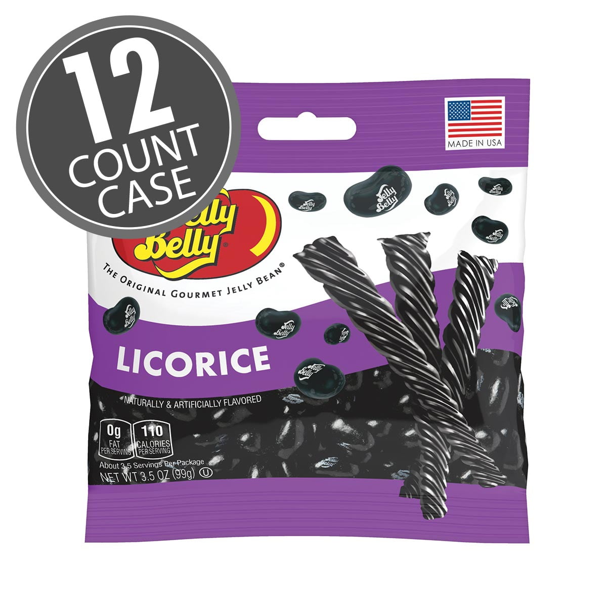 Jelly Belly Licorice Jelly Beans, 3.5 oz, 12 Count Bags