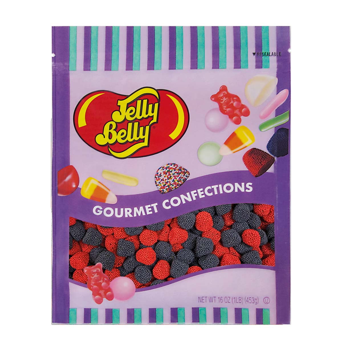 Jelly Belly Raspberries and Blackberries 1 Pound (16 Ounces), Fruit
