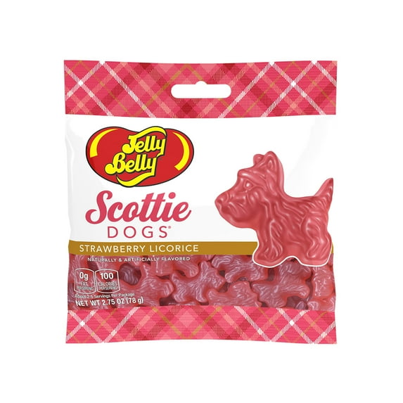 Jelly Belly Scottie Dogs, Strawberry Licorice, 2.75 oz. Bag