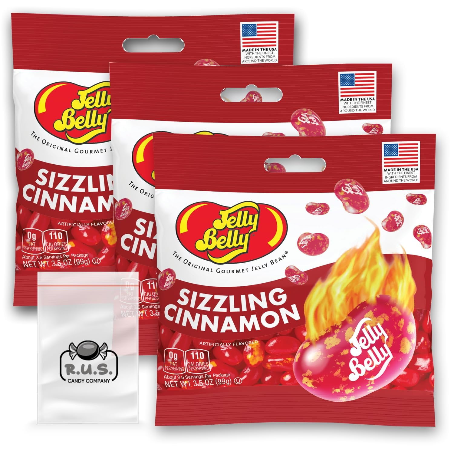 Jelly Belly Sizzling Cinnamon Jelly Beans 3 Pack 3.5 oz each