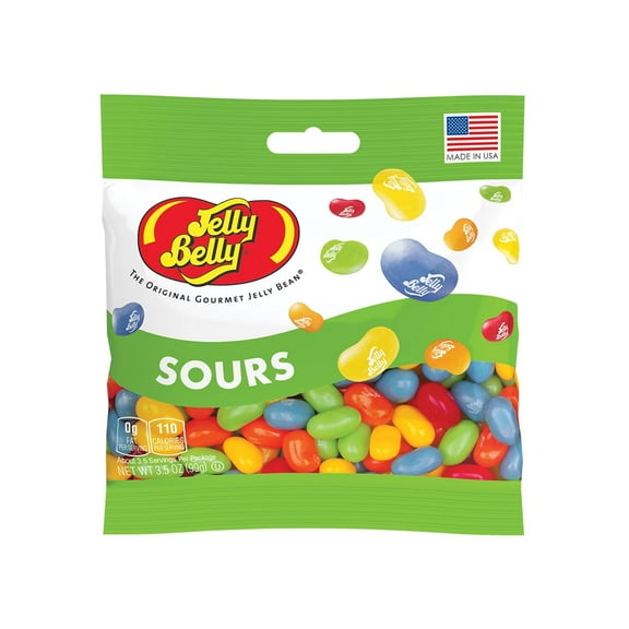Jelly Belly Sour Jelly Beans - 3.5 oz Grab & Go Bags - True-to-life Sour Fruit-flavored Candy