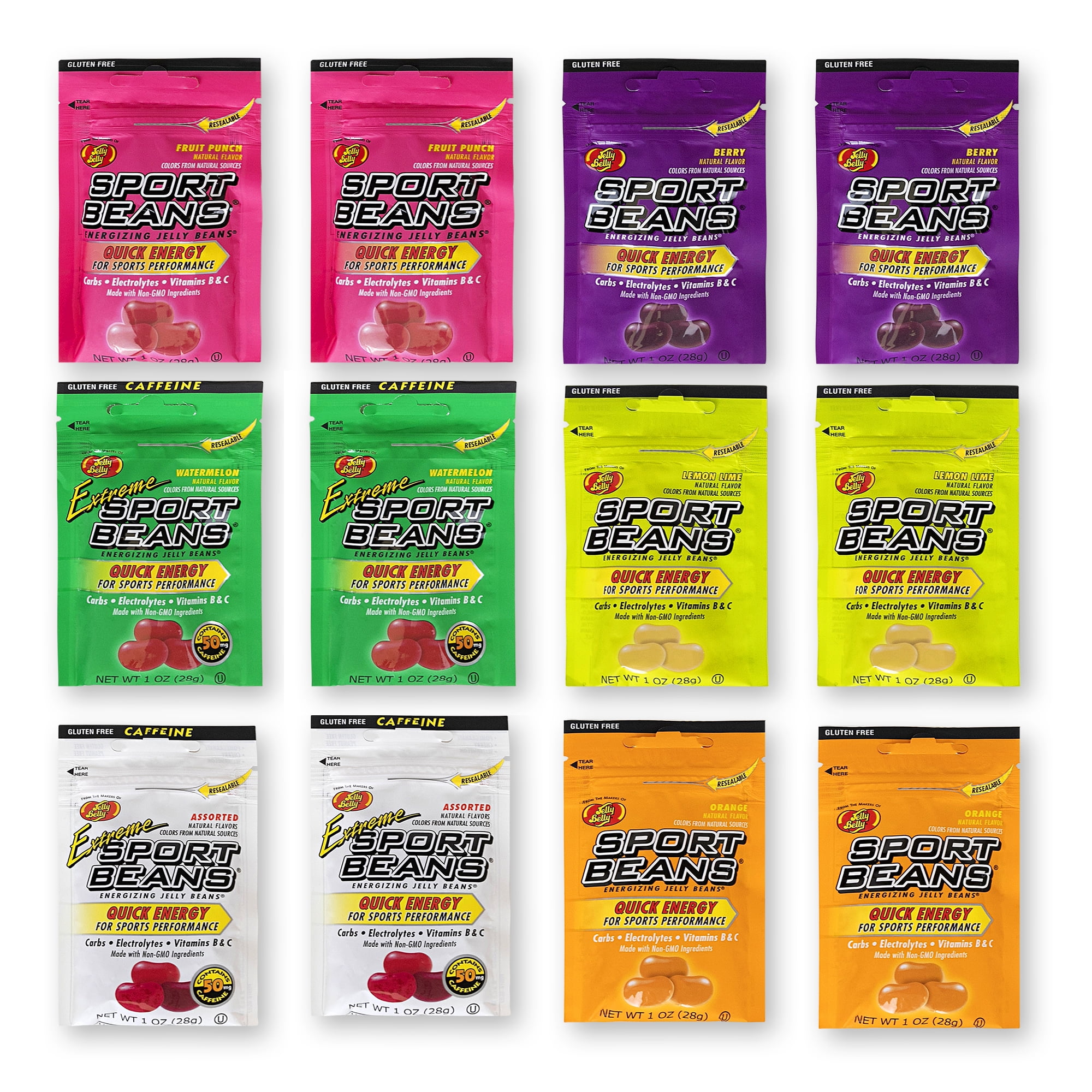 Jelly Belly Sport Bean Variety Bundle 12 pack 1oz bags Contains