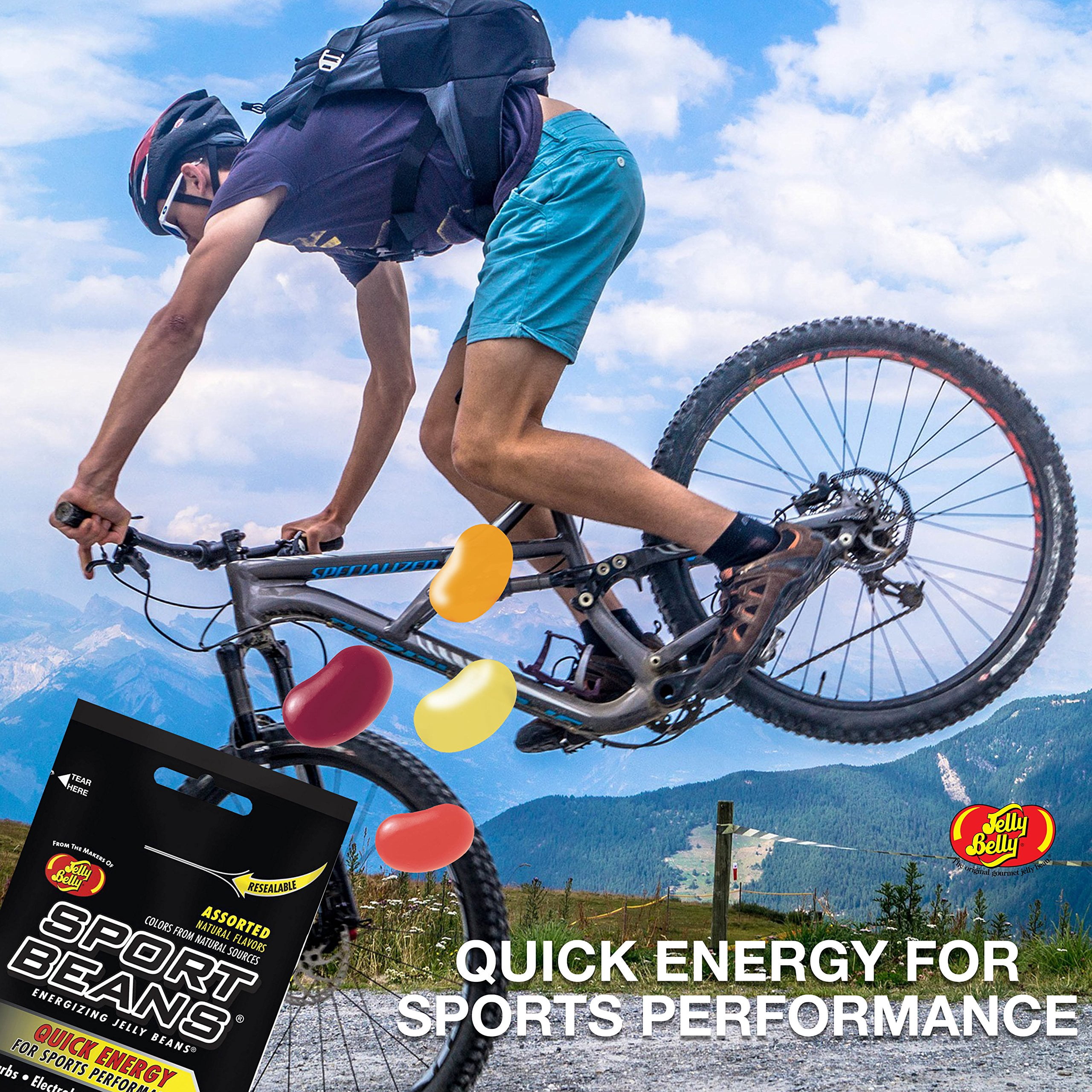 Jelly Belly Sport Beans - Assorted and Extreme Assorted With Caffeine – Energy Chews [24 PACK] Energizing Jelly Beans BOX - Click for more sizes