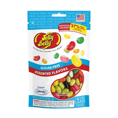 Jelly Belly Sugar-Free Jelly Beans - Mix of 10 Popular Flavors, 8.25 Ounce Resealable Pouch Bag