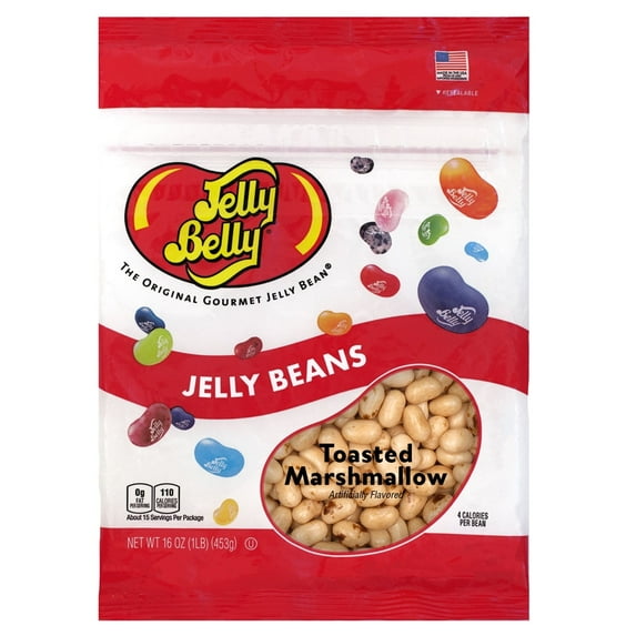 Jelly Belly Toasted Marshmallow Jelly Beans - 1 Pound (16 Ounces), Classic Fun Flavor, Zipper Bag