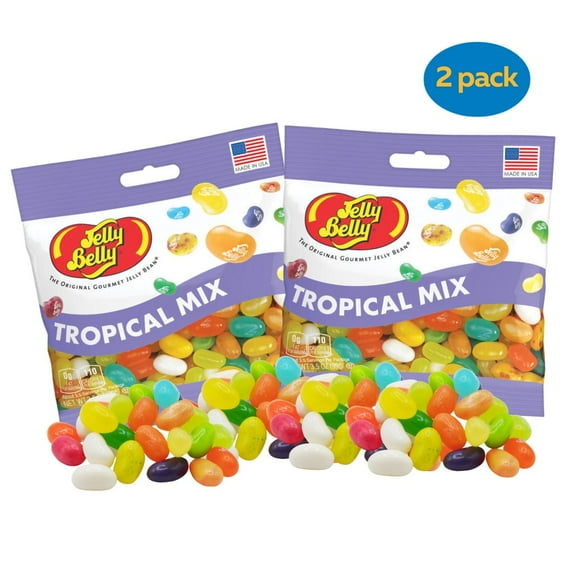 Jelly Belly Tropical Flavored Gourmet Jelly Beans, 3.5 oz. Bag, 2 Pack